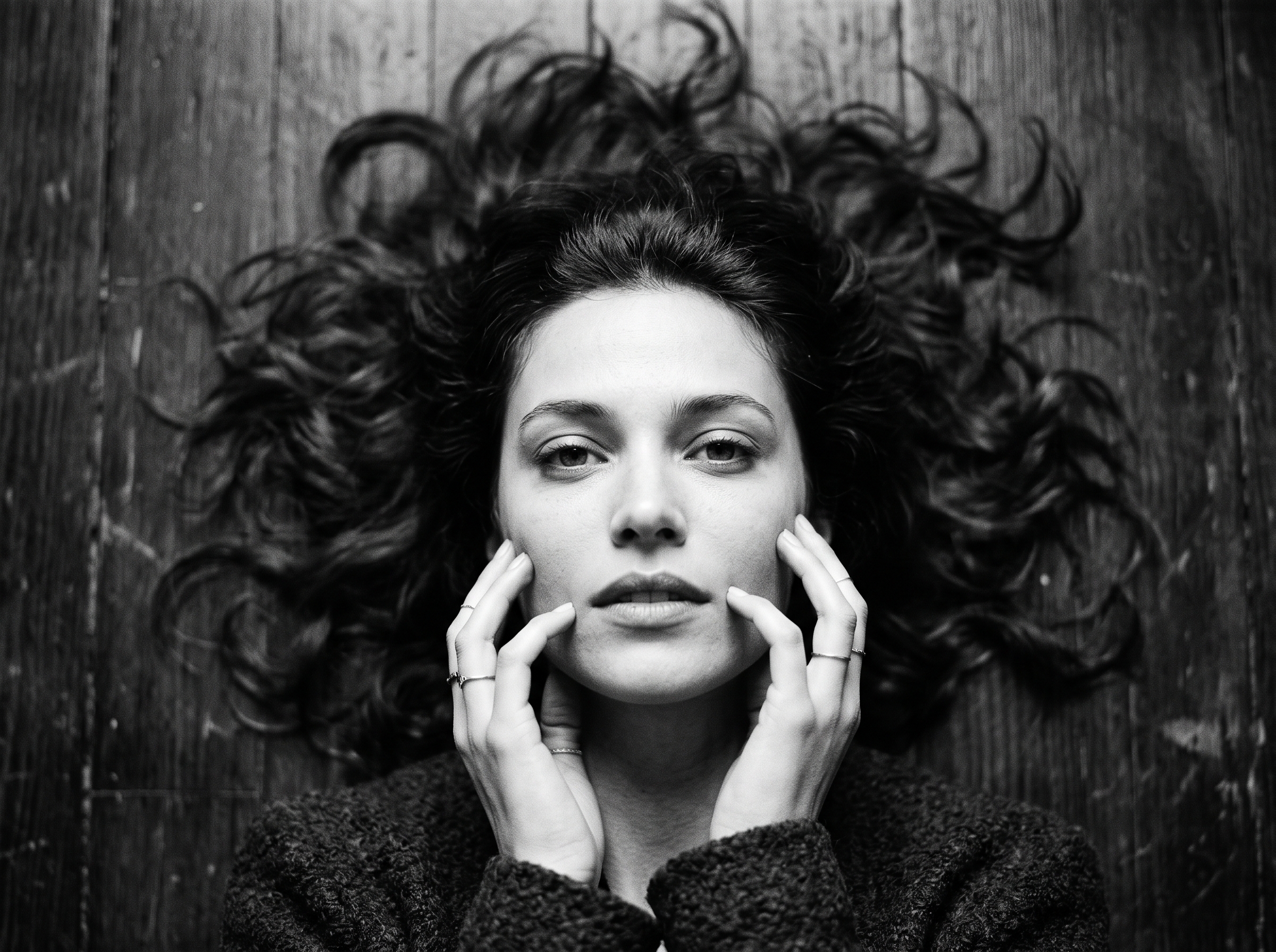 Woman lying on floor